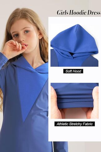 Girls Long Sleeve Maxi Dress Slim Hoodie Long Dress Sweatshirt for Size 7-14 Tween Teen in Fall Winter Spring in Kuwait