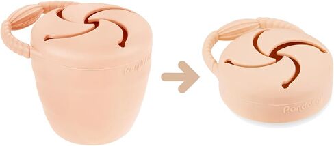 PandaEar Silicone Snack Containers, Collapsible Toddler Snack Cups Spill Proof Food Catcher for Toddler Baby, Pack of 2 (Light Tan/Walnut) in Saudi Arabia