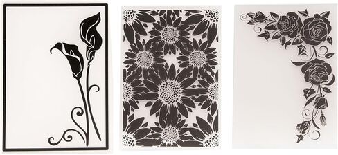 3Pcs 3D Textured Plastic Embossing Folders for Card Making Embossing Machine Template Mold Paper Card Embossing Stencil Flower Leaf Embossing Folder for Scrapbook Photo Album DIY Craft Decoration in Kuwait