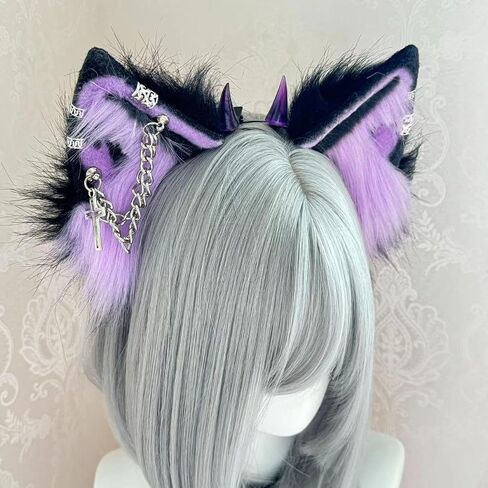 Cat Cosplay Ears Cat Ears Headbands Clips Accessories Punk Gothic Cross NEW02-ALL in Saudi Arabia