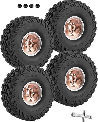 RC سبيكة 1.9 "عجلات وإطارات Beadlock لـ 1/10 RC الزاحف TRX4 Axai1 SCX10 SCX10 III 90046 D90،1.9 عجلات وإطارات RC 1.9 إطارات Beadlock إطارات RC، 4 حزم، أسود in Kuwait