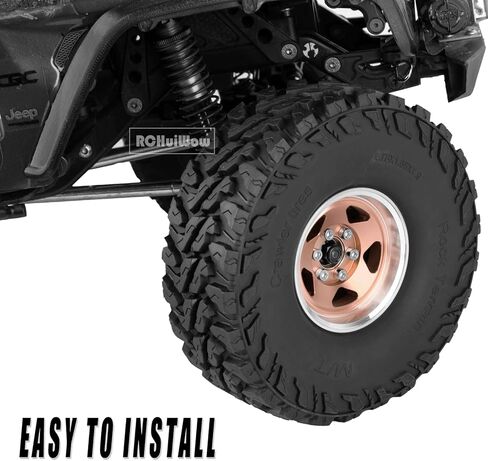 RC سبيكة 1.9 "عجلات وإطارات Beadlock لـ 1/10 RC الزاحف TRX4 Axai1 SCX10 SCX10 III 90046 D90،1.9 عجلات وإطارات RC 1.9 إطارات Beadlock إطارات RC، 4 حزم، أسود in Kuwait