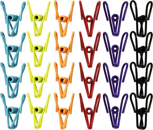 24 Pack Multi Purpose Vinyl Colorful 2-1/4" Bag Clips, All Purpose Wire Clips Assorted Primary Colors by Black Duck Brand(24) in Saudi Arabia