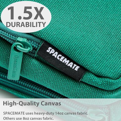 Cute Pencil Case Pouch Bag School Supplies for Girls and Boys, Heavy Duty Canvas Aesthetic Pen Case, Large Big Capacity Zipper Stationery Bag, Green, 1400ml in Saudi Arabia