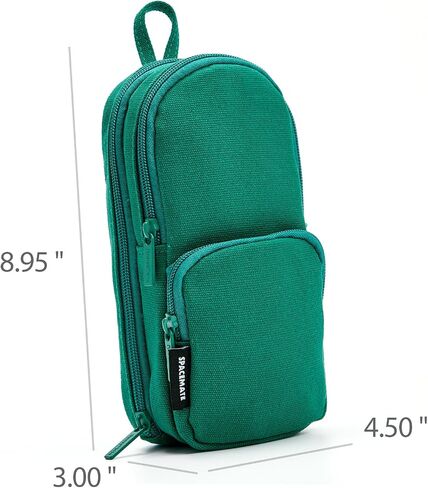 Cute Pencil Case Pouch Bag School Supplies for Girls and Boys, Heavy Duty Canvas Aesthetic Pen Case, Large Big Capacity Zipper Stationery Bag, Green, 1400ml in Saudi Arabia