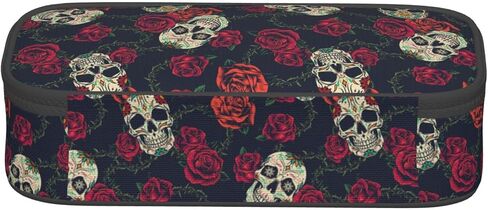 مقلمة أنيقة من Rose Skull منظم سعة كبيرة حقيبة أقلام رصاص قرطاسية مع سحاب للوازم المدرسية حقيبة أقلام رصاص للفتيات والأولاد والمكاتب in Saudi Arabia