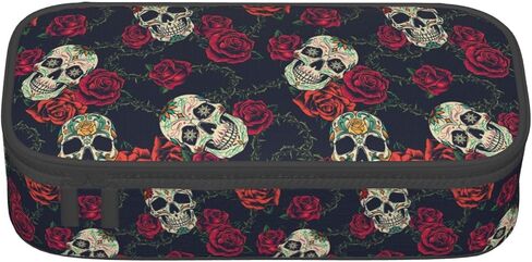 مقلمة أنيقة من Rose Skull منظم سعة كبيرة حقيبة أقلام رصاص قرطاسية مع سحاب للوازم المدرسية حقيبة أقلام رصاص للفتيات والأولاد والمكاتب in Saudi Arabia