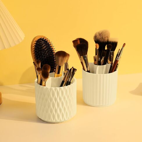SKYDUE Rotating Pen Holder for Desk, Small Pen Organizer for Desk, Rotating Pencil Cup with 5 Slots, Pen Cup for Desk Organizer, Office Supplies for Desk, Black in Saudi Arabia