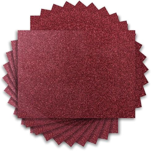 IRON-ON HTV Glitter Heat Transfer Vinyl Bundle 12" x 10" Sheets 16 Assorted Colors 16 Pack Iron on Vinyl for Shirts DIY Desing in Kuwait