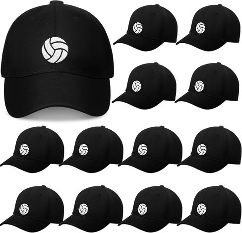 Vicenpal 12 جهاز كمبيوتر شخصى هدايا فريق الكرة الطائرة قبعة الكرة الطائرة فريق الكرة الطائرة المواد المطرزة القطن قابل للتعديل قبعة سوداء للنساء الرجال الهدايا الكرة الطائرة موضوع حزب الرياضة فريق نادي اللوازم in Kuwait
