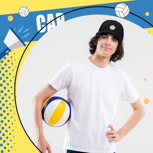 Vicenpal 12 جهاز كمبيوتر شخصى هدايا فريق الكرة الطائرة قبعة الكرة الطائرة فريق الكرة الطائرة المواد المطرزة القطن قابل للتعديل قبعة سوداء للنساء الرجال الهدايا الكرة الطائرة موضوع حزب الرياضة فريق نادي اللوازم in Kuwait