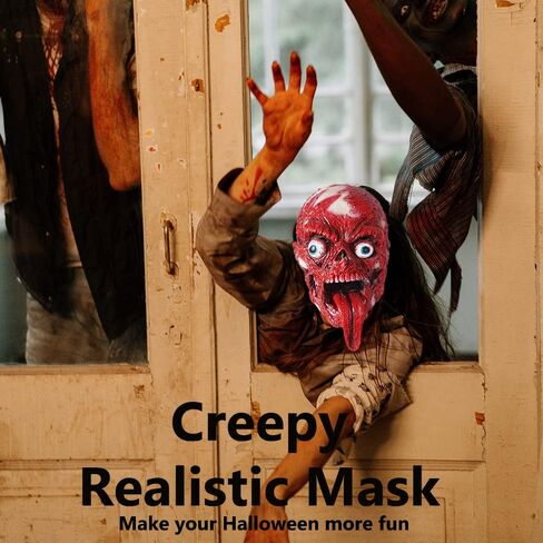 قناع رينيتشو الواقعي للزومبي للهالوين، أقنعة وجه كاملة للرأس، مقاس البالغين in Kuwait