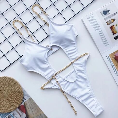 Sexy One Piece Triangle Swimsuit in Polyester and Spandex for Women by Brand in Saudi Arabia