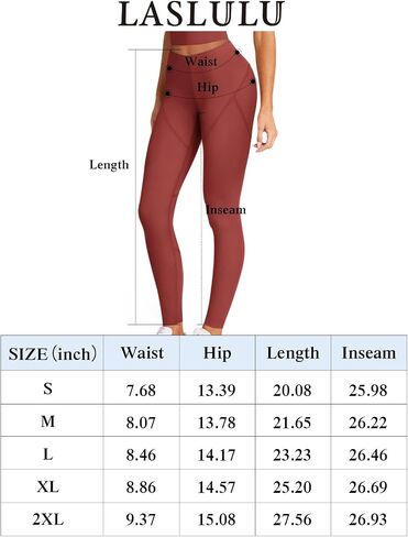 LASLULU V-High Waist Workout Leggings for Women 26" Tummy Control Buttery Soft Compression Leggings Yoga Workout Pants in Saudi Arabia