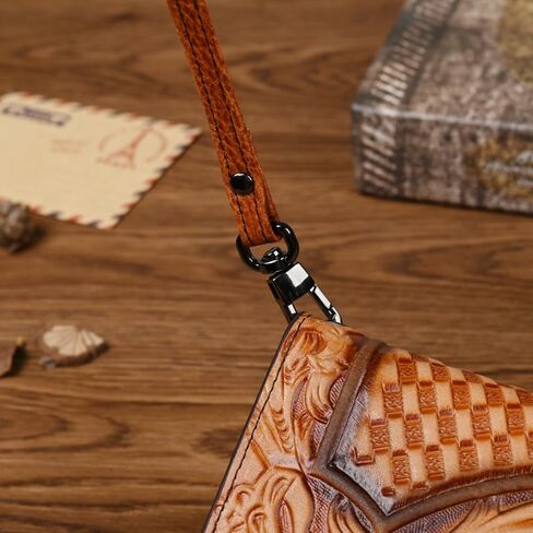 محفظة نسائية طويلة ذات سعة كبيرة من الجلد الطبيعي وحامل بطاقات محفظة نسائية (أسود) in Kuwait