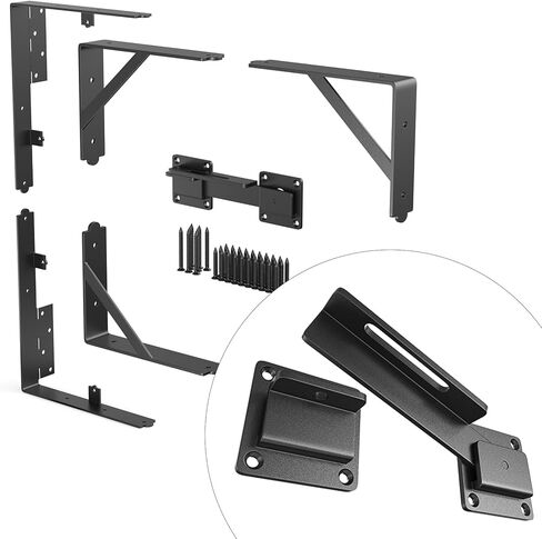 اي-اس دي اس دعامة زاوية مضادة للترهل مع مزلاج بوابة، مجموعة اطار بوابة شديدة التحمل للاسوار الخشبية والممرات والبوابات المرجانية والنوافذ الخشبية in Kuwait