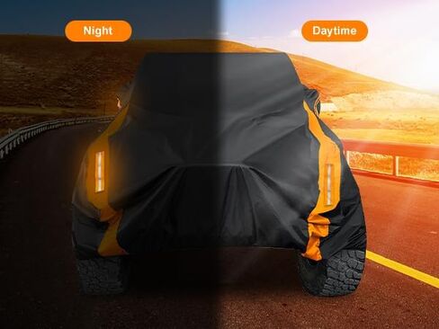 Car Cover for Jeep Wrangler 4 Door Waterproof Car Cover with Driver Door Zipper - All Weather Protection Outdoor Car Cover Snow Sun Rain Hail Fits 1992-2023 Jeep JK JL CJ YJ TJ in Saudi Arabia