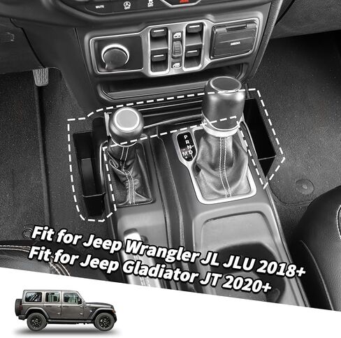 علبة تروس لـ JL/JT، ترقية 3 قطع من ملحقات تخزين وحدة التحكم المركزية المتغيرة المتوافقة مع Jeep Wrangler JL JLU & Gladiator JT 2018-2024 in Saudi Arabia