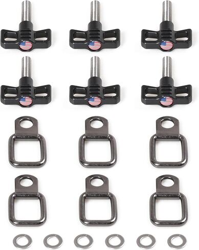 BESTAOO 6Pack Hardtop Quick Removal Bolts Thumb Screws with 6 Tie Down Anchors Compatible with Jeep Wrangler 1997-2024 TJ JK JL Gladiator JT 4XE 2021+ Ford Bronco 2 4 Door Accessories (Flag) in Saudi Arabia