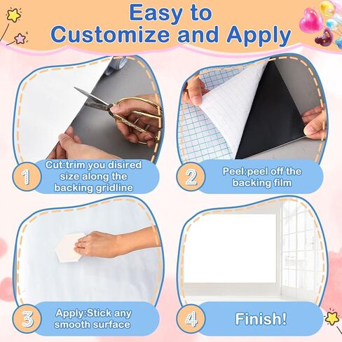 Pasimy Magnetic Dry Erase Board Whiteboard Sheet 48 x 60 Whiteboard Paper for Wall Easy to Write Clean Self Adhesive Whiteboard Sticker for Fridge with 4 Markers 2 Eraser 6 Pin Magnets for Office in Saudi Arabia