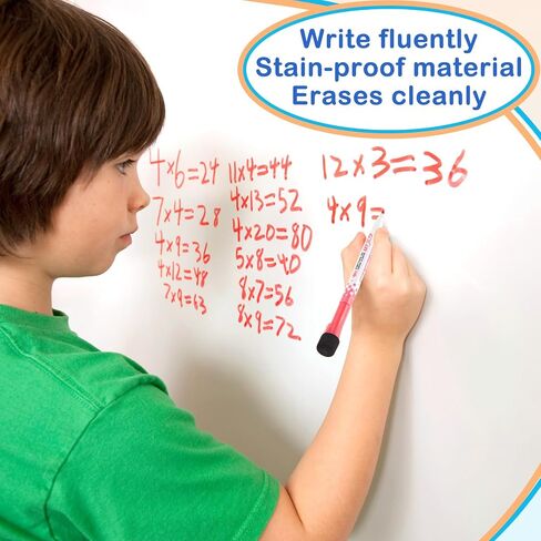Pasimy Magnetic Dry Erase Board Whiteboard Sheet 48 x 60 Whiteboard Paper for Wall Easy to Write Clean Self Adhesive Whiteboard Sticker for Fridge with 4 Markers 2 Eraser 6 Pin Magnets for Office in Saudi Arabia