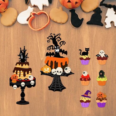 Halloween Cake Die Cuts for Card Making, Halloween Style Cutting Dies Carbon Steel Die Cuts Embossing Template Dies Stencils Scrapbooking for Halloween Craft Birthday Gift Decor Photo Album in Kuwait