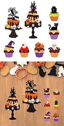 Halloween Cake Die Cuts for Card Making, Halloween Style Cutting Dies Carbon Steel Die Cuts Embossing Template Dies Stencils Scrapbooking for Halloween Craft Birthday Gift Decor Photo Album in Kuwait