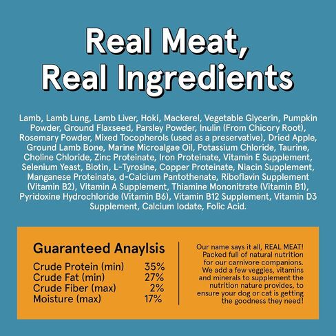 Real Meat Air Dried Cat Food & Dog Food w/Real Beef - 14oz of USA-Crafted Grain-Free Dry Dog & Cat Food Sourced from Hormone-Free, Free-Range, Grass-Fed Beef - All Natural, High Protein Pet Food in Kuwait