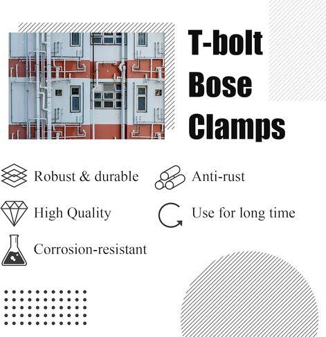 4 Pack 1.42'' - 1.73'' / 36mm-44mm T-bolt Bose Clamps, Stainless Steel Heavy Duty T-bolt Clamp, Turbo Intake Clamp in Kuwait