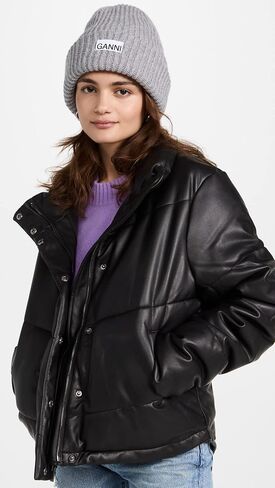 Splendid Women's Vegan Leather Long Sleeve Puffer Jacket in Saudi Arabia