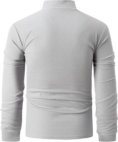 Men's Quarter Zip Polo Shirts Long Sleeve Pullover Polo Shirts Lightweight Mock Neck Casual Slim Fit Golf Polo Shirt in Saudi Arabia
