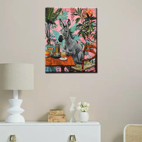 Cat Sit Next to Table Paint by Numbers Kits for Adult,Leisurely Cat Paint by Numbers Jungle Leaf Painting on Canvas Pigment in Gift Box for Home Wall Decor Without Framed 16''W x 20''H in Saudi Arabia