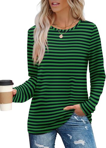 Aokosor Womens Long Sleeve T Shirts Fall Fashion Tops Comfy Basic Tees Plain Tshirts 2024 in Saudi Arabia