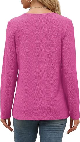 Aokosor Womens Long Sleeve T Shirts Fall Fashion Tops Comfy Basic Tees Plain Tshirts 2024 in Saudi Arabia
