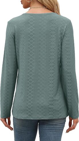 Aokosor Womens Long Sleeve T Shirts Fall Fashion Tops Comfy Basic Tees Plain Tshirts 2024 in Saudi Arabia