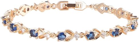 Women Tennis Bracelet, Gold Plated Tennis Bracelets for Women Charm Birthday Gold Jewelry Gifts for Women Mom 7.5" in Saudi Arabia