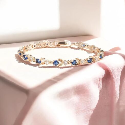 Women Tennis Bracelet, Gold Plated Tennis Bracelets for Women Charm Birthday Gold Jewelry Gifts for Women Mom 7.5" in Saudi Arabia