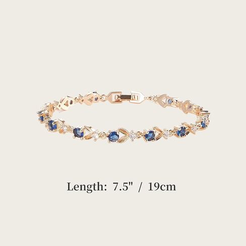 Women Tennis Bracelet, Gold Plated Tennis Bracelets for Women Charm Birthday Gold Jewelry Gifts for Women Mom 7.5" in Saudi Arabia