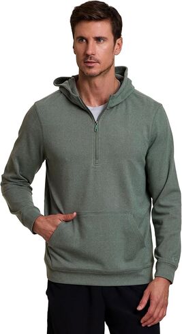 سترة بغطاء رأس للرجال من Avalanche، سترة خفيفة الوزن بسحاب 1/4 للرجال بسحاب جزئي وأكمام طويلة للمشي لمسافات طويلة مع جيب in Kuwait