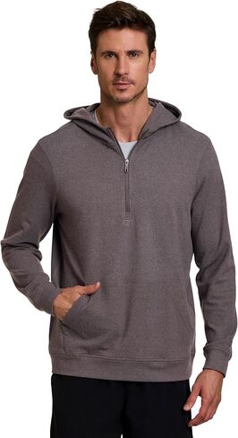 Avalanche Men's Hoodie, Lightweight Corduroy 1/4 Zip Sweatshirt for Men Partial Zip Long Sleeve Top for Hiking with Pocket in Saudi Arabia