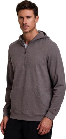 Avalanche Men's Hoodie, Lightweight Corduroy 1/4 Zip Sweatshirt for Men Partial Zip Long Sleeve Top for Hiking with Pocket in Saudi Arabia