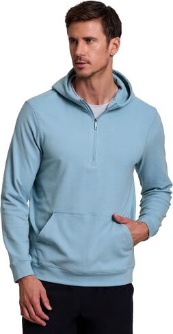 Avalanche Men's Hoodie, Lightweight Corduroy 1/4 Zip Sweatshirt for Men Partial Zip Long Sleeve Top for Hiking with Pocket in Saudi Arabia