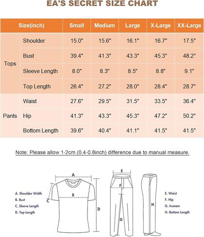 EA'S SECRET Womens 100% Cotton Pajama Sets Short Sleeve Shirt and Pajama Pants Soft Sleepwear Button Down Pjs for Women in Saudi Arabia