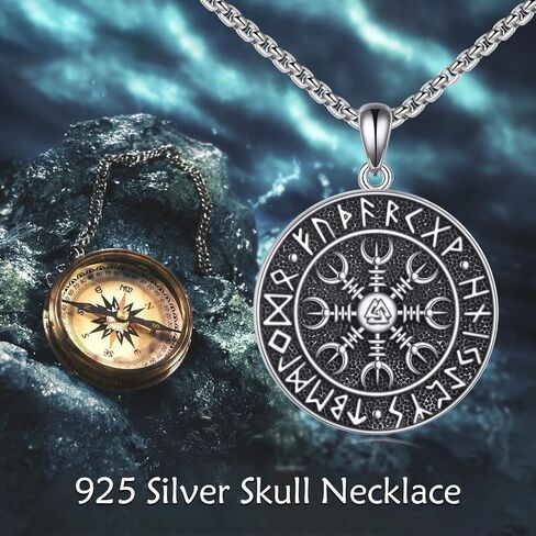 Nordic Viking Thor's Hammer Necklace 925 Sterling Silver Viking Nordic Pendant Norse Hammer Jewelry Gift for Men Women in Saudi Arabia