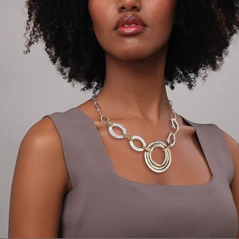 LILIE&WHITE Gold And Silver Chain Necklace For Women Rope Chain Necklace Chic Link Chunky Gold Necklace Fashion Jewelry in Saudi Arabia