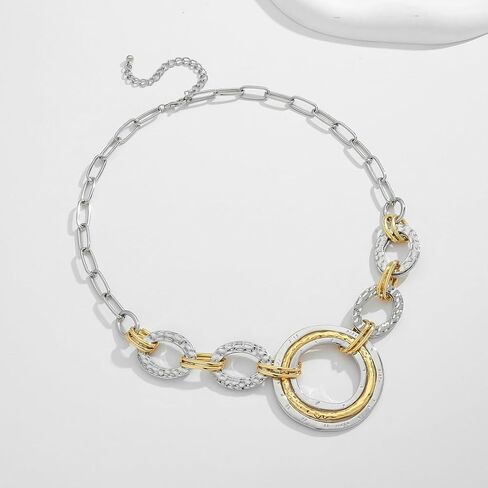 LILIE&WHITE Gold And Silver Chain Necklace For Women Rope Chain Necklace Chic Link Chunky Gold Necklace Fashion Jewelry in Saudi Arabia