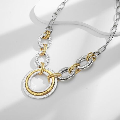 LILIE&WHITE Gold And Silver Chain Necklace For Women Rope Chain Necklace Chic Link Chunky Gold Necklace Fashion Jewelry in Saudi Arabia