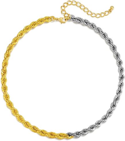 LILIE&WHITE Gold And Silver Chain Necklace For Women Rope Chain Necklace Chic Link Chunky Gold Necklace Fashion Jewelry in Saudi Arabia