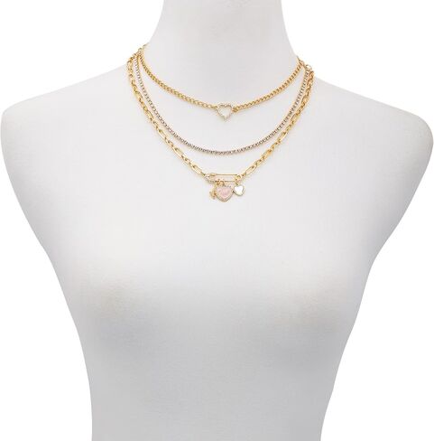 Juicy Couture Goldtone Pink Heart Layered Necklace for Women in Saudi Arabia
