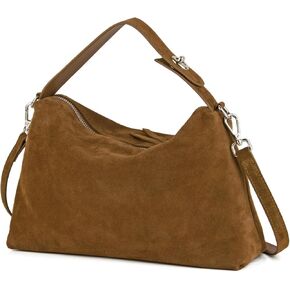 Premium Suede Leather Crossbody Bags for Women, Slouchy Suede Shoulder Bag with Adjustable Strap and Tote Handbag